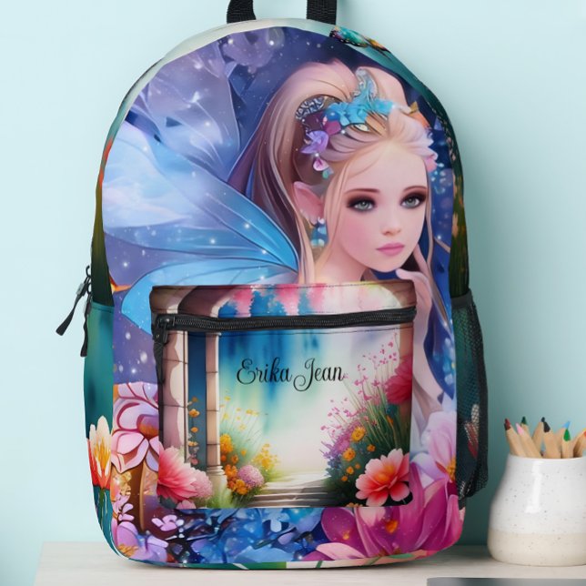 Fairy Princess Watercolor  Printed Backpack (Creator Uploaded)