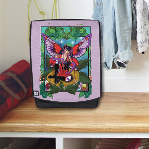 Fairy Purple red Mushroom Gothic Backpack