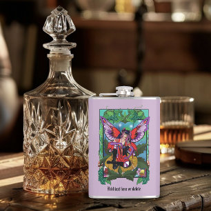 Fairy Purple Red Mushroom Gothic Hip Flask