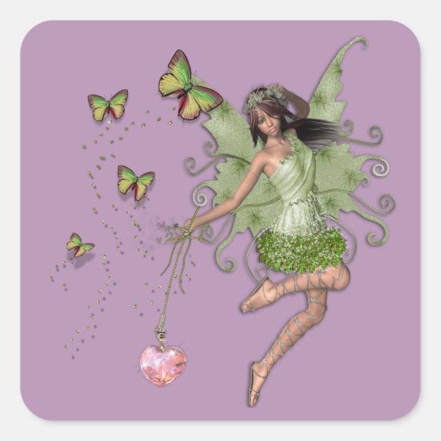 Fairy queen gift square sticker (Front)