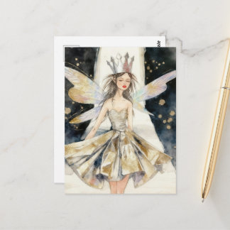 Fairy queen in the fashion show postcard