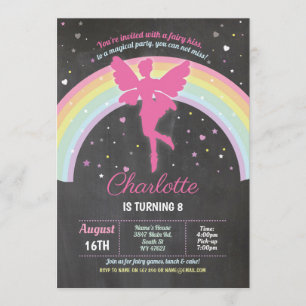 Fairy Rainbow Party Birthday Magical Fairies Invitation