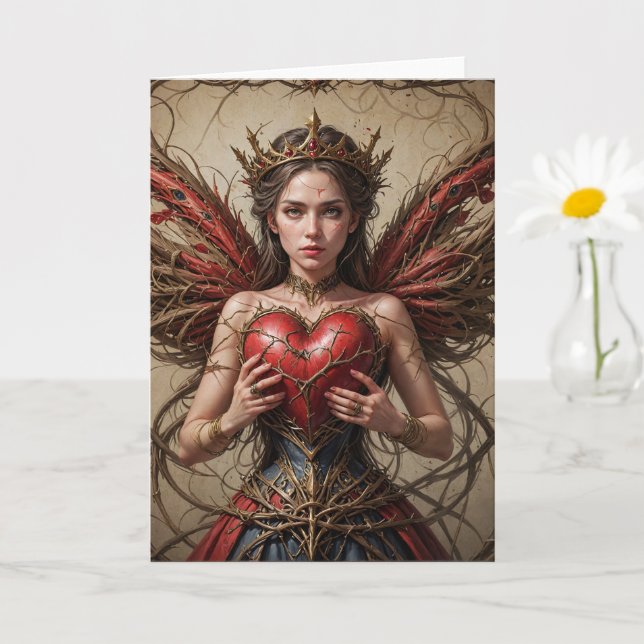 Fairy Red Heart Brambles Card (Small Plant)