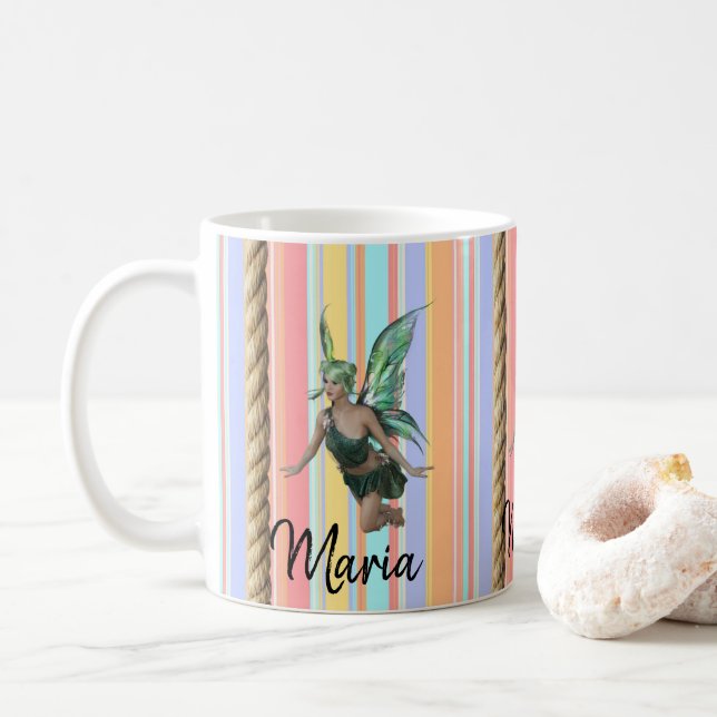 Fairy Rope Pastel Stripe Mug (With Donut)