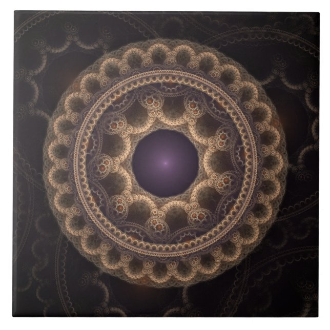 Fairy round fractal dark fantasy tile (Front)