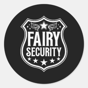 Fairy Security Birthday Halloween Costume Kids Boy Classic Round Sticker