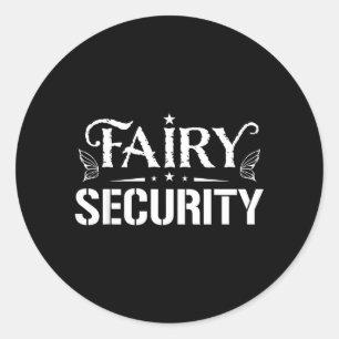 Fairy Security Funny Family Halloween Costume Kids Classic Round Sticker