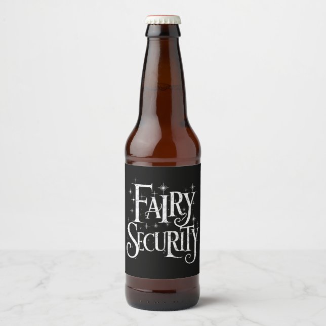 Fairy Security Funny Halloween Costume  Beer Bottle Label (Front)