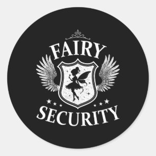 Fairy Security Protection Kids Men Women Classic Round Sticker