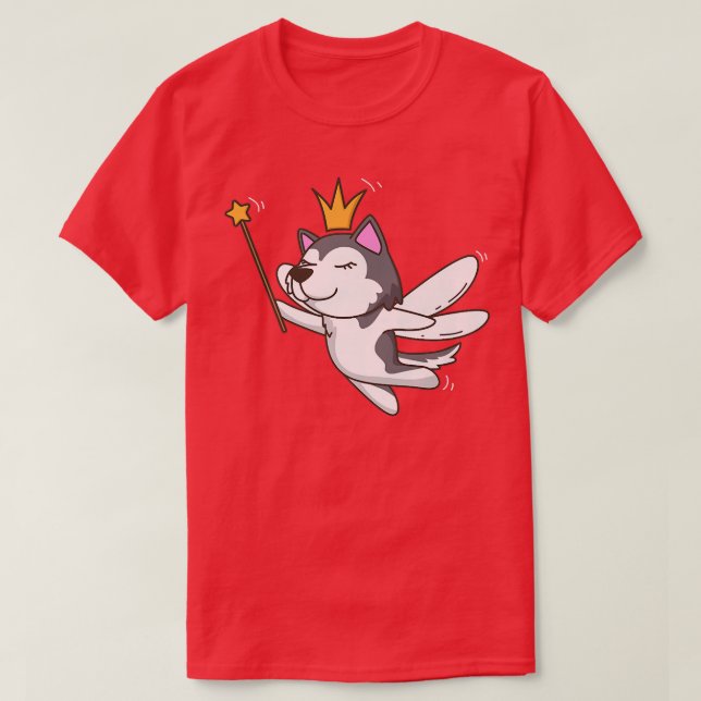 Fairy Siberian Husky Dog Mystical Pet Fairy Lover T-Shirt (Design Front)
