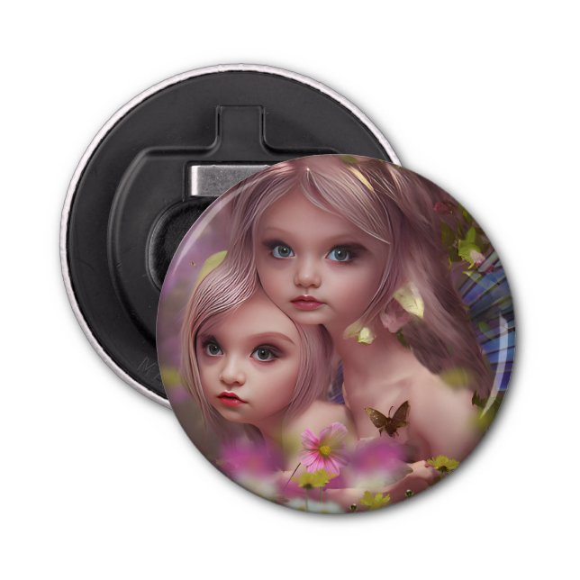 Fairy Sisters Amongst the Flowers in the Forest Bottle Opener (Front)