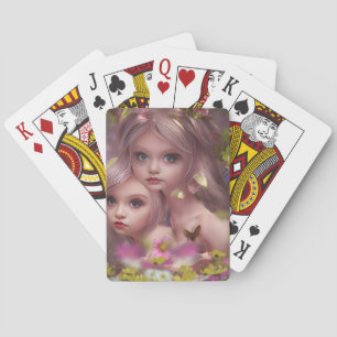 Fairy Sisters Amongst the Flowers in the Forest Playing Cards