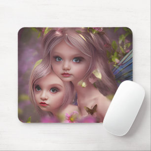 Fairy Sisters Amoungst the Flowers in the Forest Mouse Mat