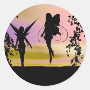 Fairy Sisters Classic Round Sticker