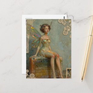 Fairy Sitting on a Bar of Soap Postcard