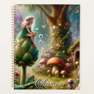 Fairy sitting on an Artichoke Magical Personalised Planner
