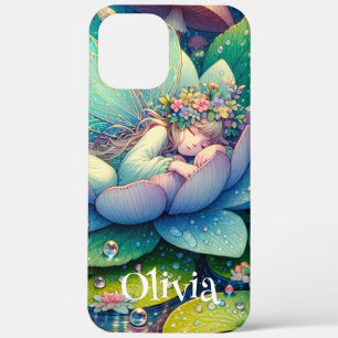 Fairy Sleeping on a Flower Personalised iPhone 12 Pro Max Case