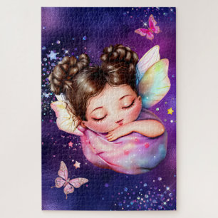 Fairy slumber party butterfly kids birthday theme jigsaw puzzle