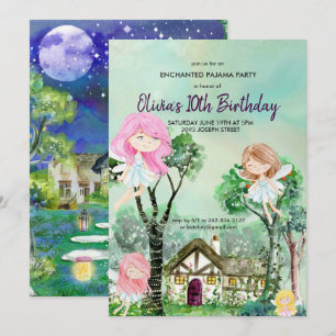 Fairy Slumber Party Pajama Birthday Invitation
