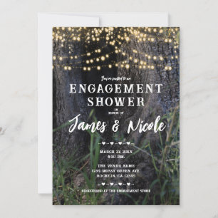 Fairy Sparkle Lights in the Forest Engagement  Invitation