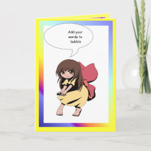 Fairy speech bubble, Wind in my skirt! Card