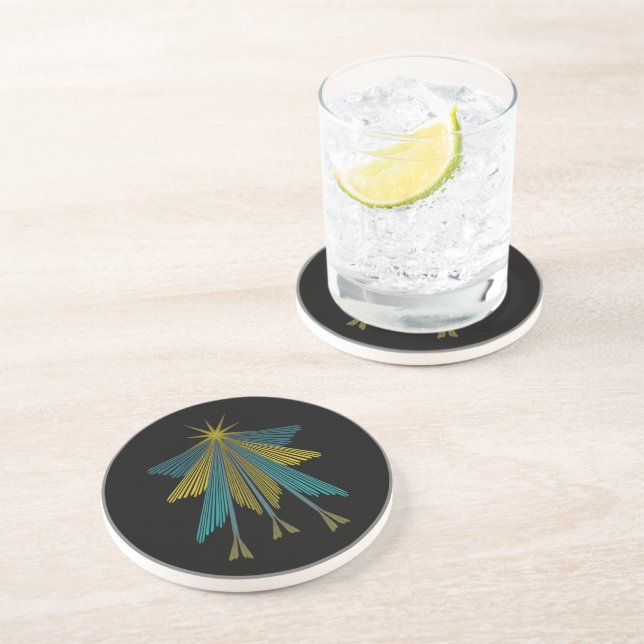 Fairy Stars Black Sandstone Coaster (Side)