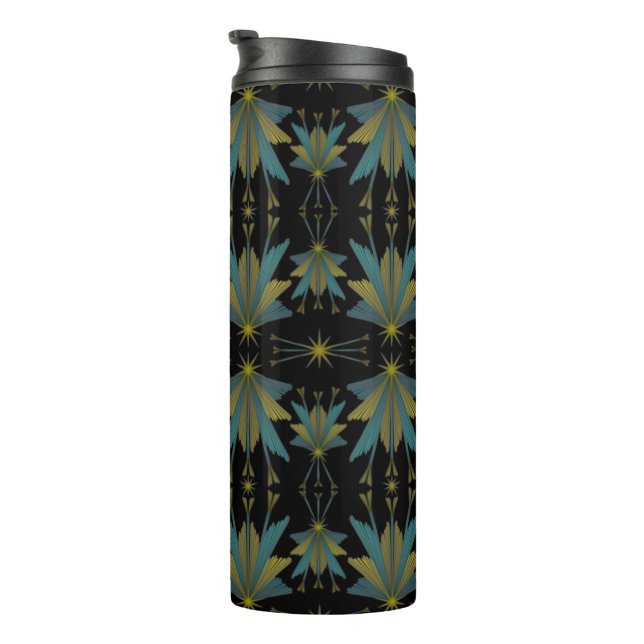 Fairy Stars Black Thermal Travel Tumbler (Rotated Right)