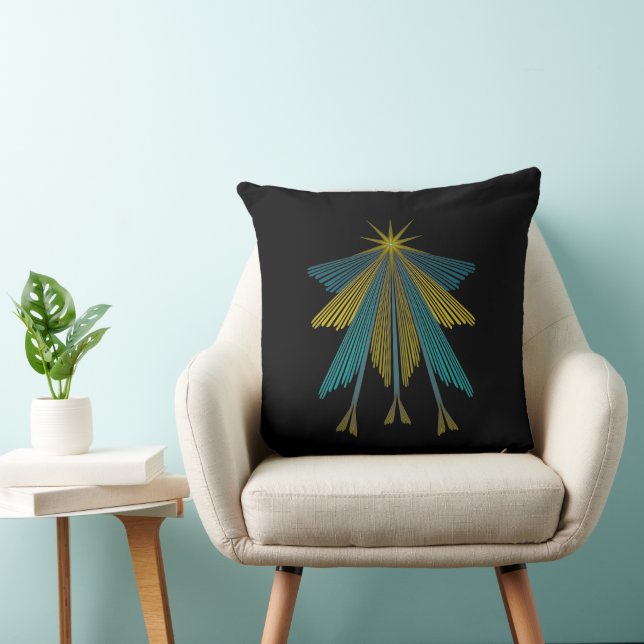 Fairy Stars Black Throw Pillow (Chair)