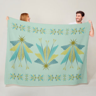 Fairy Stars Large Pistachio Fleece Blanket