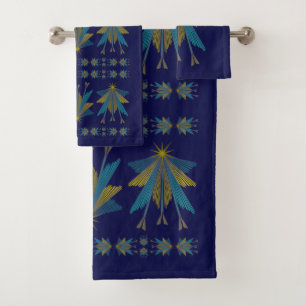 Fairy Stars Navy Bath Towel Set