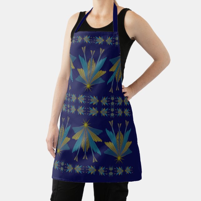 Fairy Stars Navy Medium Apron (Insitu)