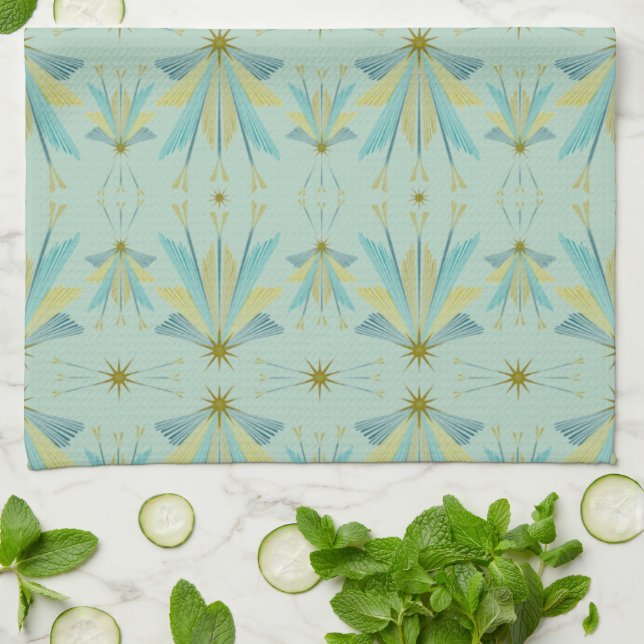 Fairy Stars Pistachio Kitchen Towel (Folded)