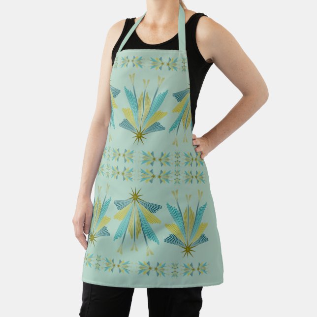 Fairy Stars Pistachio Medium Apron (Insitu)