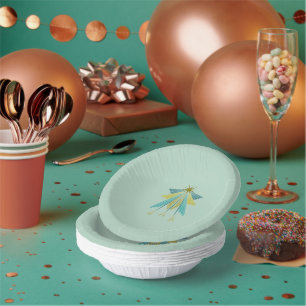 Fairy Stars Pistachio Paper Bowls Paper Plate