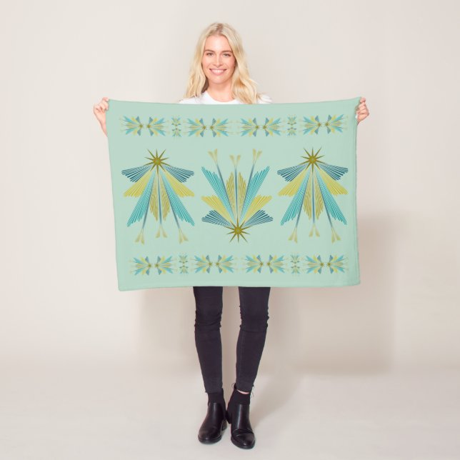 Fairy Stars Small Pistachio Fleece Blanket (In Situ)