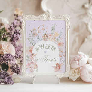 Fairy Sweets and treats Whimsical Purple Birthday Poster