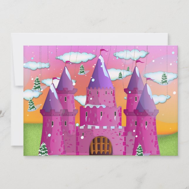 fairy-tail castle Rainbow Invitation (Front)