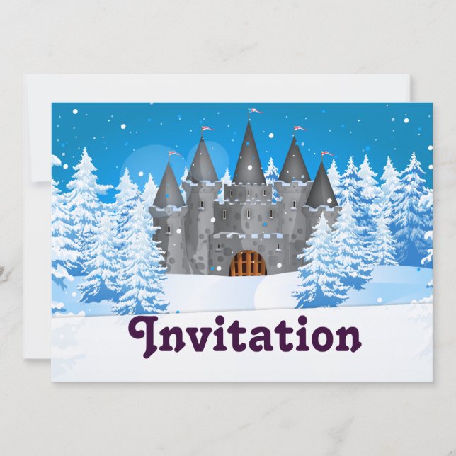 fairy-tail castle Winter Invitation (Front)