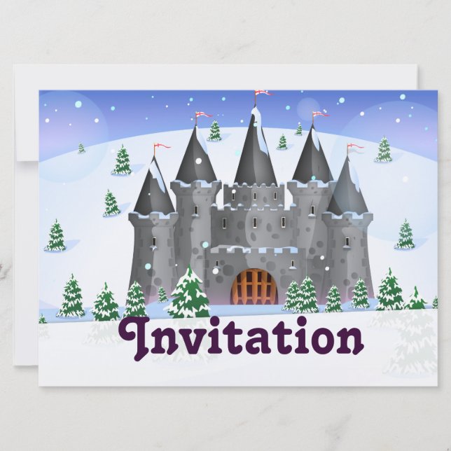 fairy-tail castle Winter Invitation (Front)