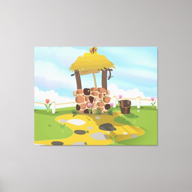 Fairy Tail Well and Bucket Canvas Print (Front)