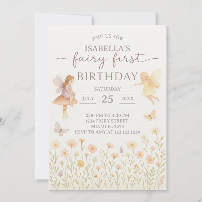 Fairy Tale 1st Birthday Invitation (Front)
