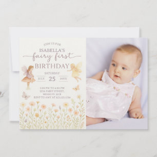 Fairy Tale 1st Birthday Invitation with photo