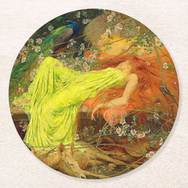 Fairy Tale Arthur Wardle Round Paper Coaster (Front)