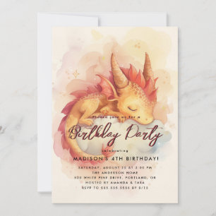 Fairy Tale Baby Dragon Birthday Party Invitation
