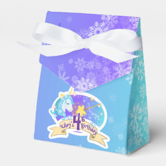 Fairy Tale Blue Unicorn Birthday Party Favour Boxe Box