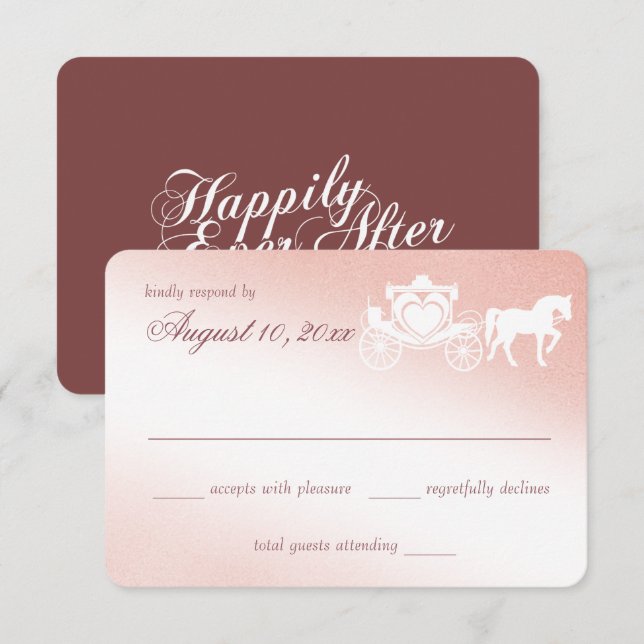 Fairy Tale Carriage Pink Response Card (Front/Back)