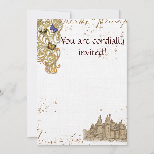 Fairy Tale Castle Invitation (Front)