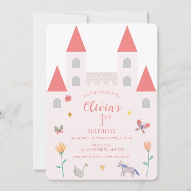 Fairy tale Castle Invitation (Front)