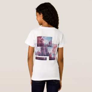 Fairy Tale Castle Kids T-Shirt with Pink Cherry Bl