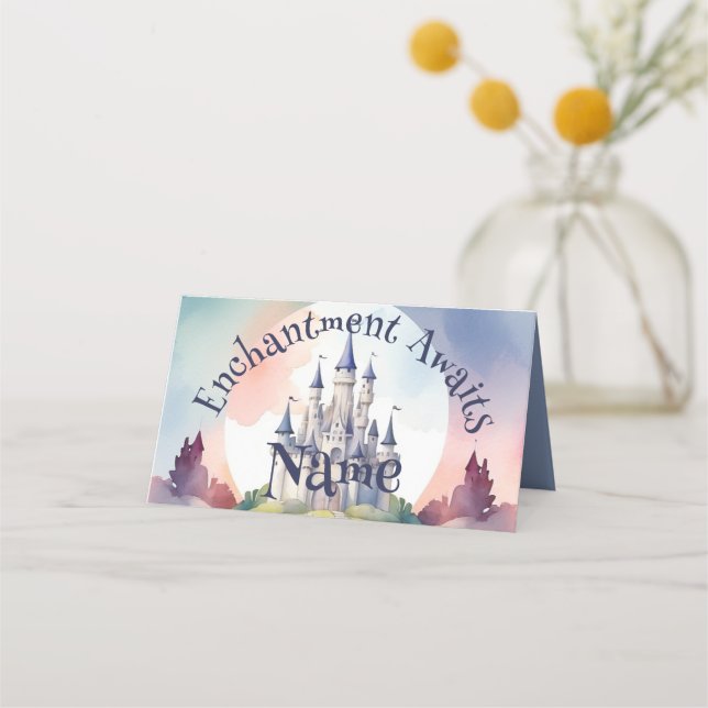Fairy Tale Castle Party Place Card (Front)